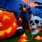 Halloween Pumpkin String Lights Battery Operated 10Ft 20 LED Orange Pumpkins Fairy Light 2 Modes Indoor Outdoor Twinkle Spooky Decorations for Halloween Thanksgiving Fall Bedroom Fireplace Party Patio